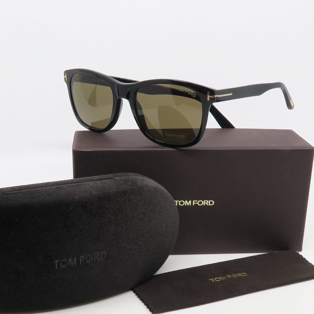 Tom Ford TF595 01J New Black/ Brown ERIC-02 Men's Sunglasses 55mm with defect - Picture 1 of 6